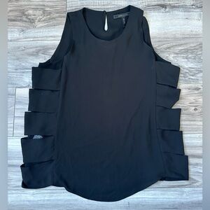 BCBG Maxazria Sleeveless Dressy Tank with Fun Detail on Sides in Black Size XS